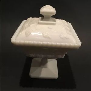 Vintage Westmoreland Milkglass Pedestal Candy Dish